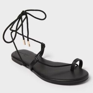 Universal Thread Ivana Footbed Toe Ring Sandals Black